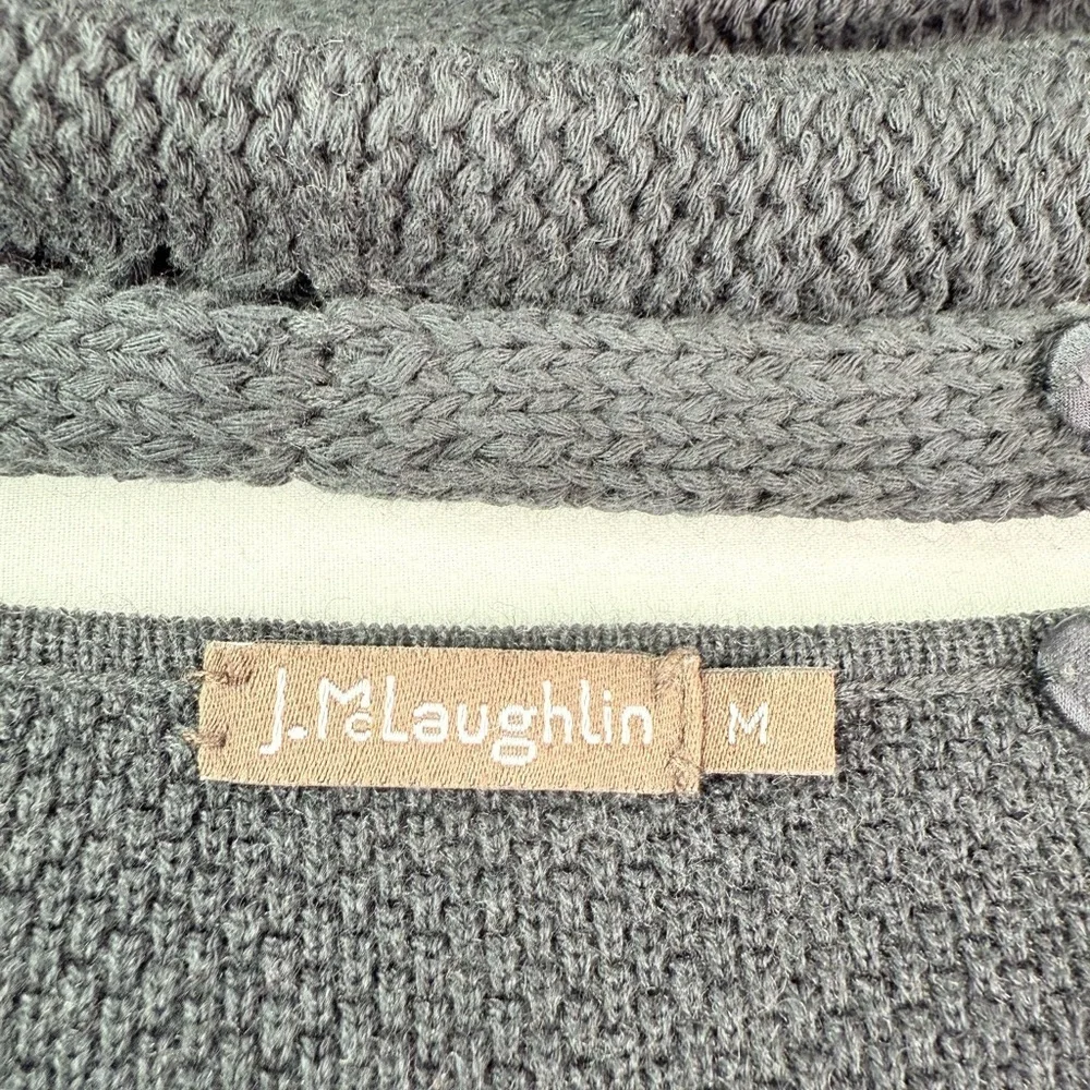 J. McLaughlin Cashmere Blend Pullover Knit Sweater Detachable Cowl Neck Sz Med